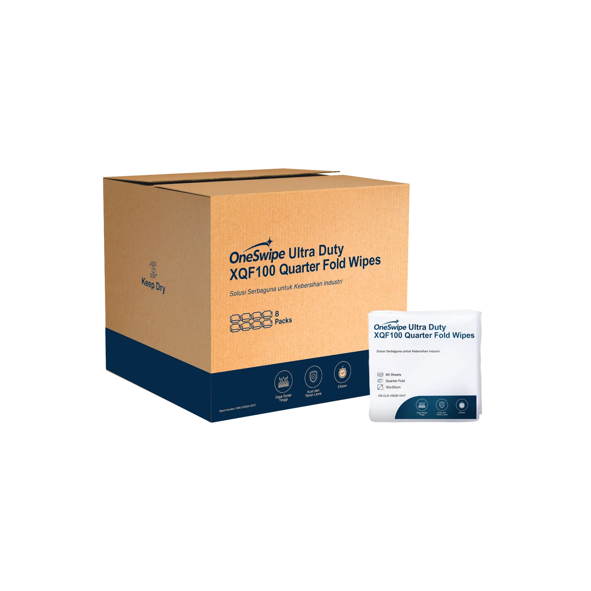 OneSwipe Ultra Duty XQF100
Quarter Roll Wipes